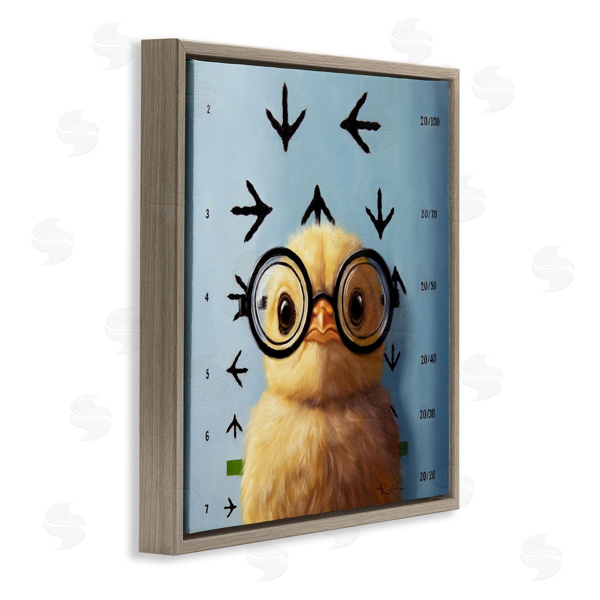 Lucia Heffernan Four Eyes Chick Vision Brown Floating Frame Canvas Wall Art Print