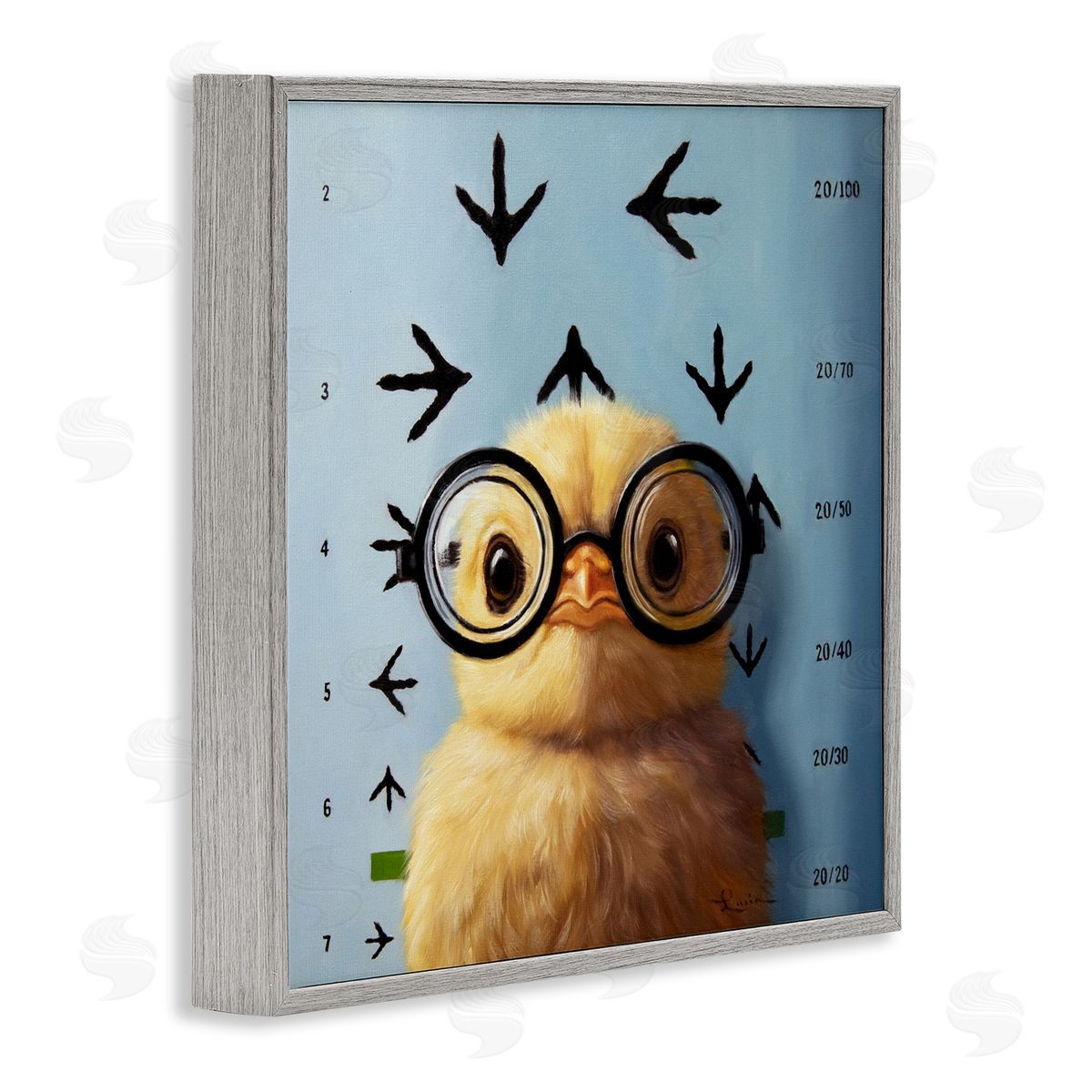 Lucia Heffernan Four Eyes Chick Vision Gray Framed Giclee Print Wall Art