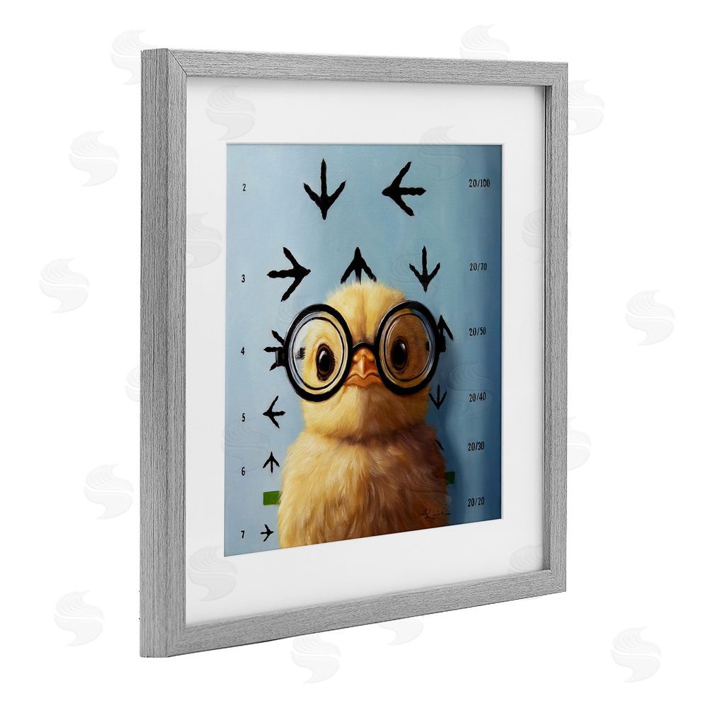 Lucia Heffernan Four Eyes Chick Vision Gray Framed Print Under Glass Wall Art
