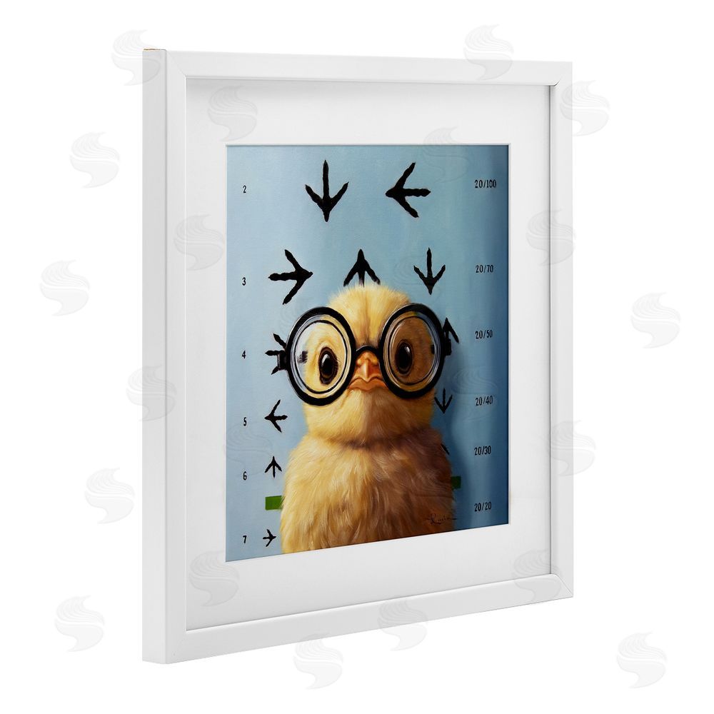 Lucia Heffernan Four Eyes Chick Vision White Framed Print Under Glass Wall Art
