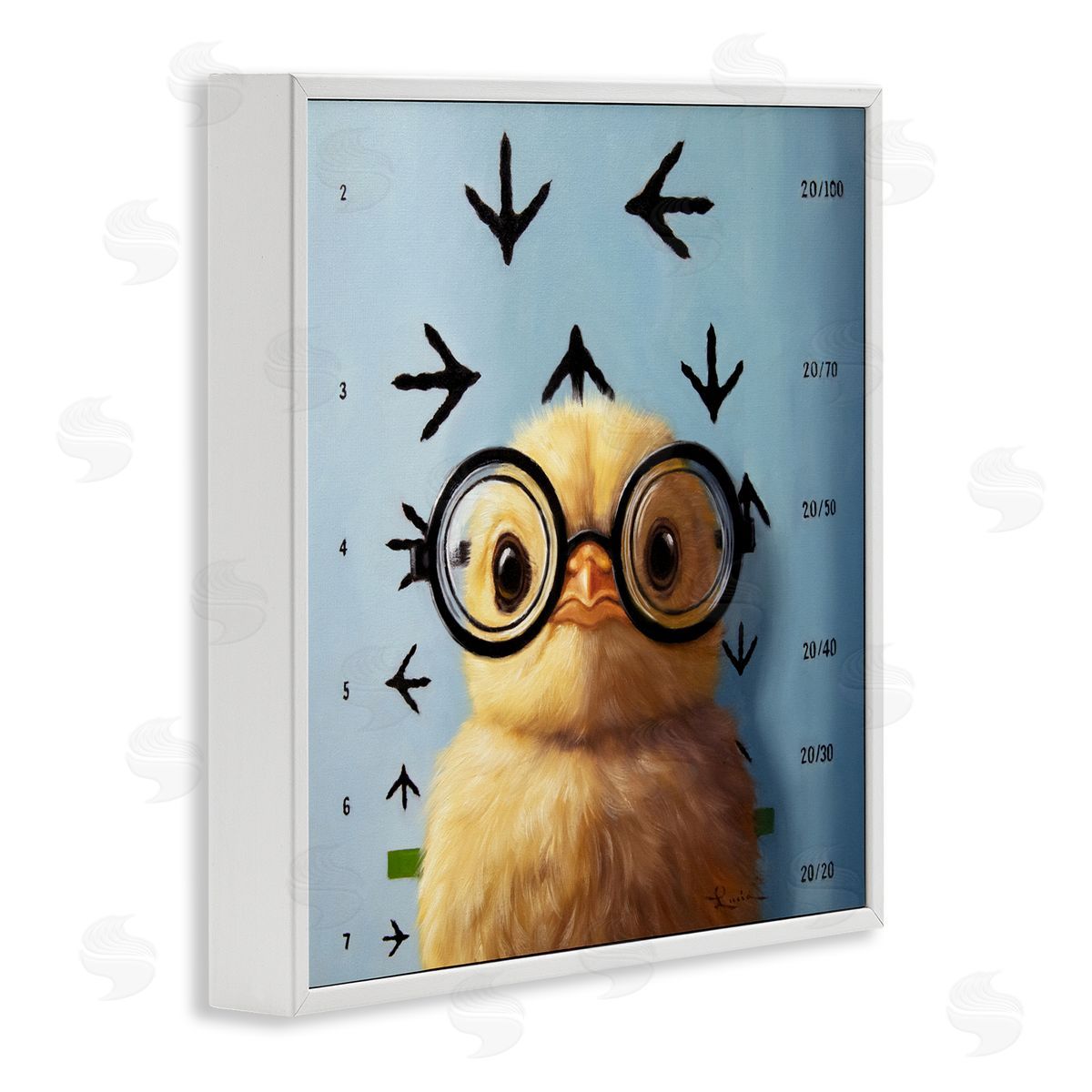 Lucia Heffernan Four Eyes Chick Vision White Framed Giclee Print Wall Art