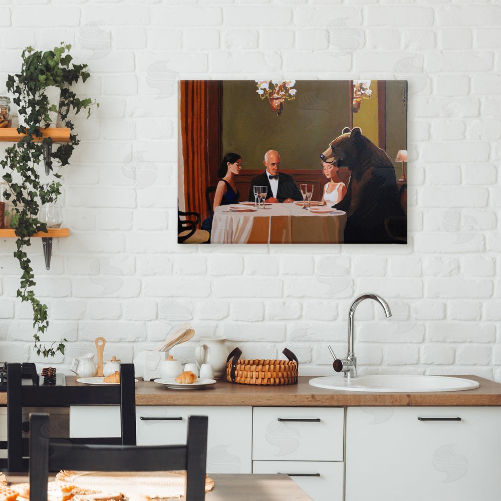 Keith Thomson Dinner Guests & Steve Stretched Canvas Wall Art Print in Room