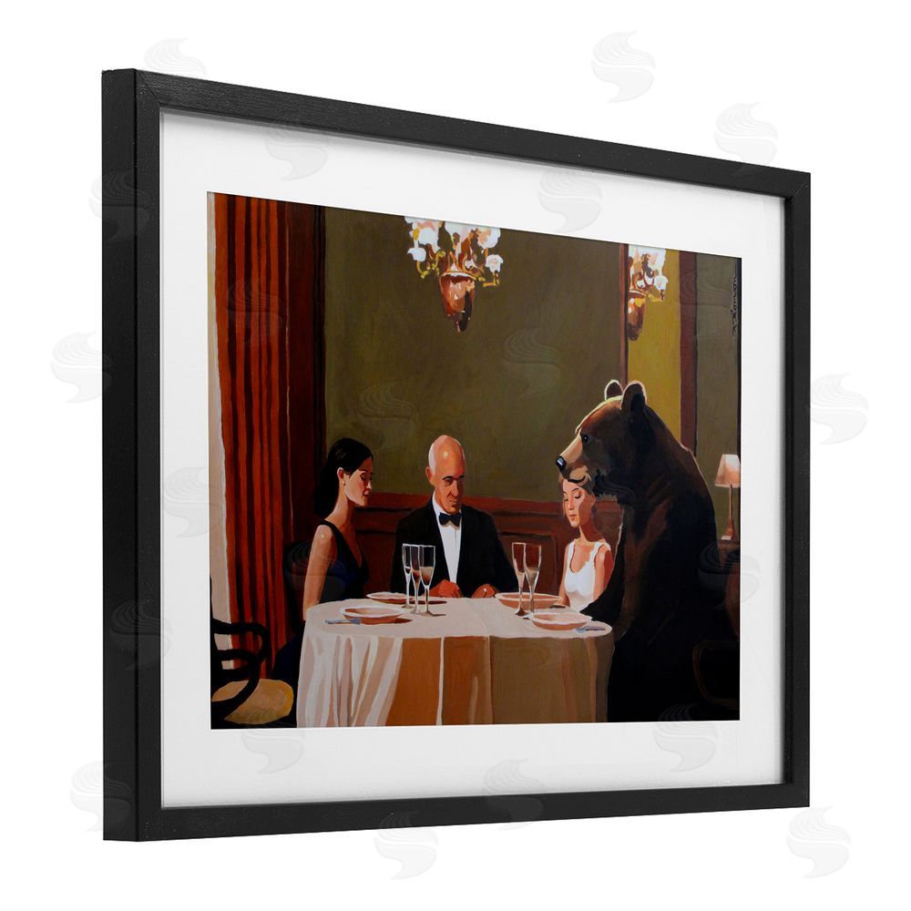 Keith Thomson Dinner Guests & Steve Black Framed Print Under Glass Wall Art
