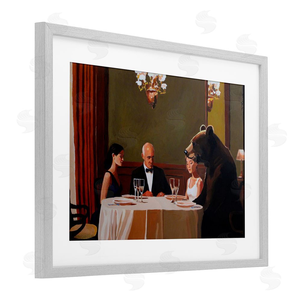 Keith Thomson Dinner Guests & Steve Gray Framed Print Under Glass Wall Art