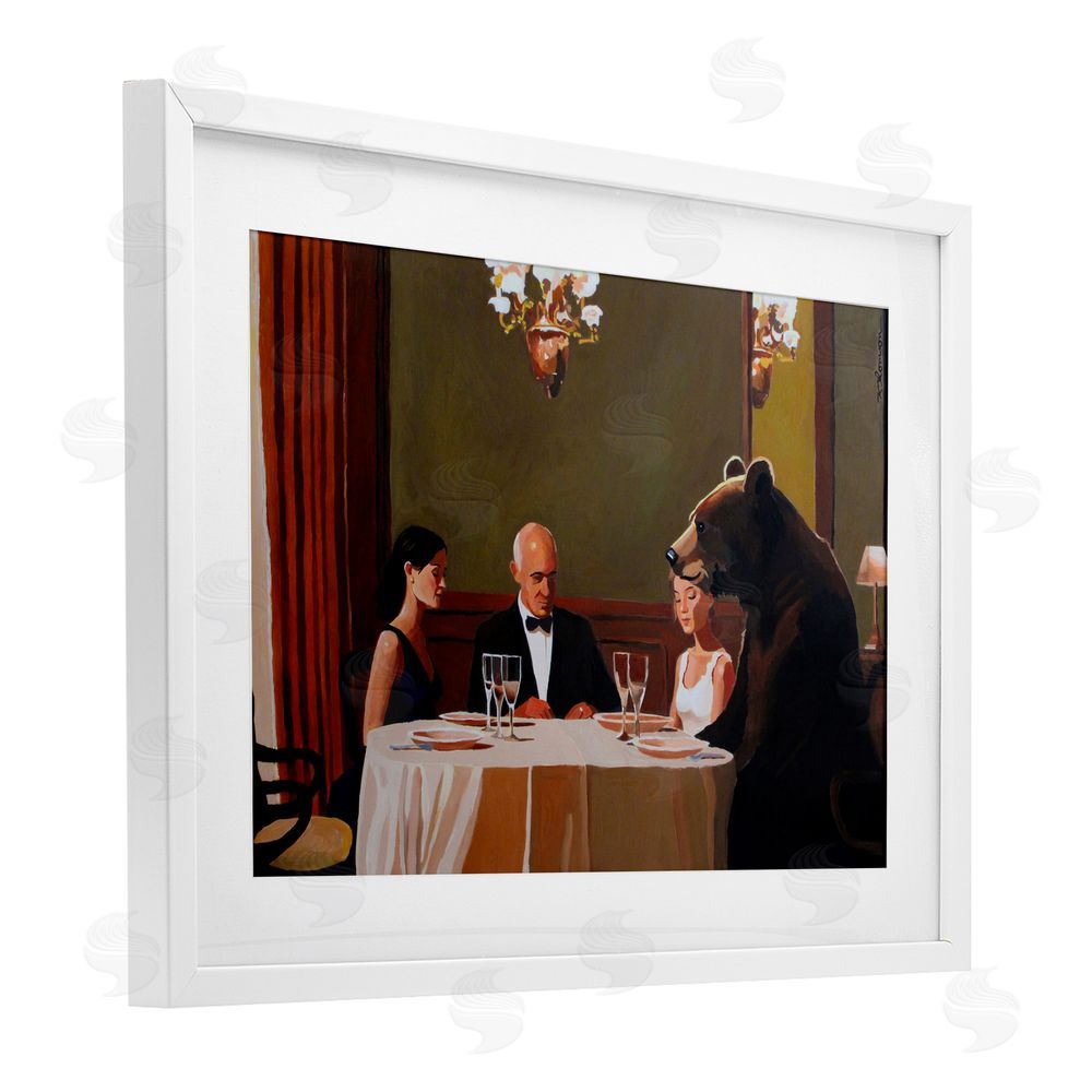 Keith Thomson Dinner Guests & Steve White Framed Print Under Glass Wall Art