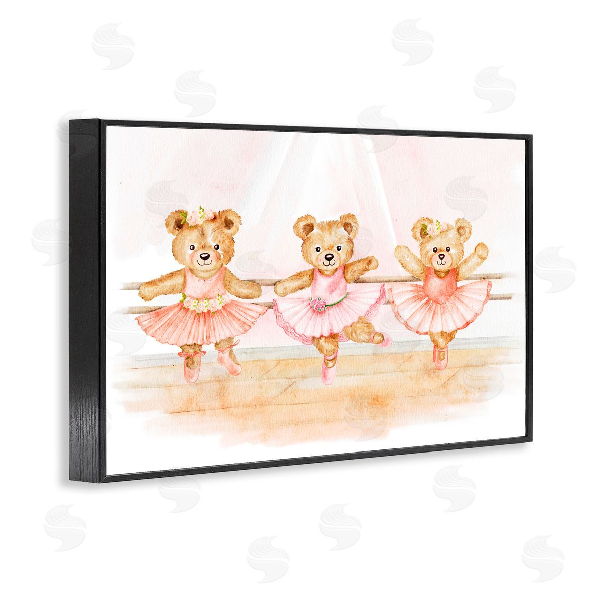 Amy Hall Ballet Teddies Triplet Black Framed Giclee Print Wall Art