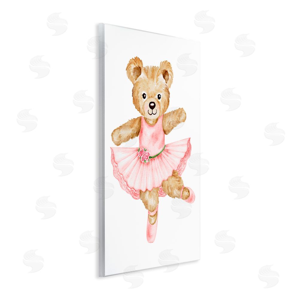 Amy Hall Ballerina Teddy Bear Wooden Wall Plaque Art Print