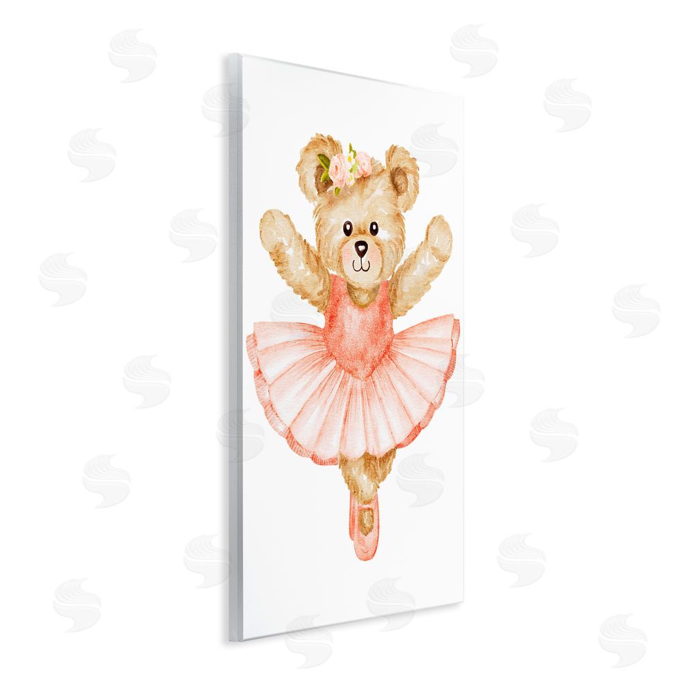 Amy Hall Teddy Bear Ballet Tutu Wooden Wall Plaque Art Print