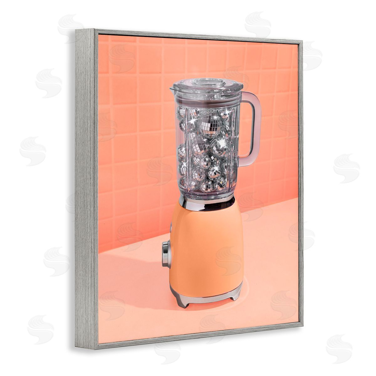 LISH Creative Orange Retro Disco Blender Gray Framed Giclee Print Wall Art