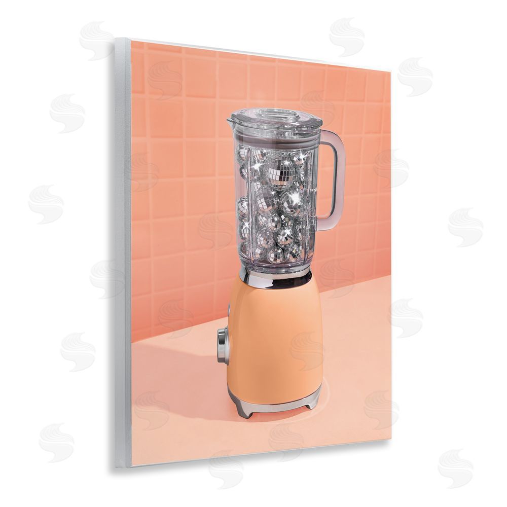 LISH Creative Orange Retro Disco Blender Wooden Wall Plaque Art Print