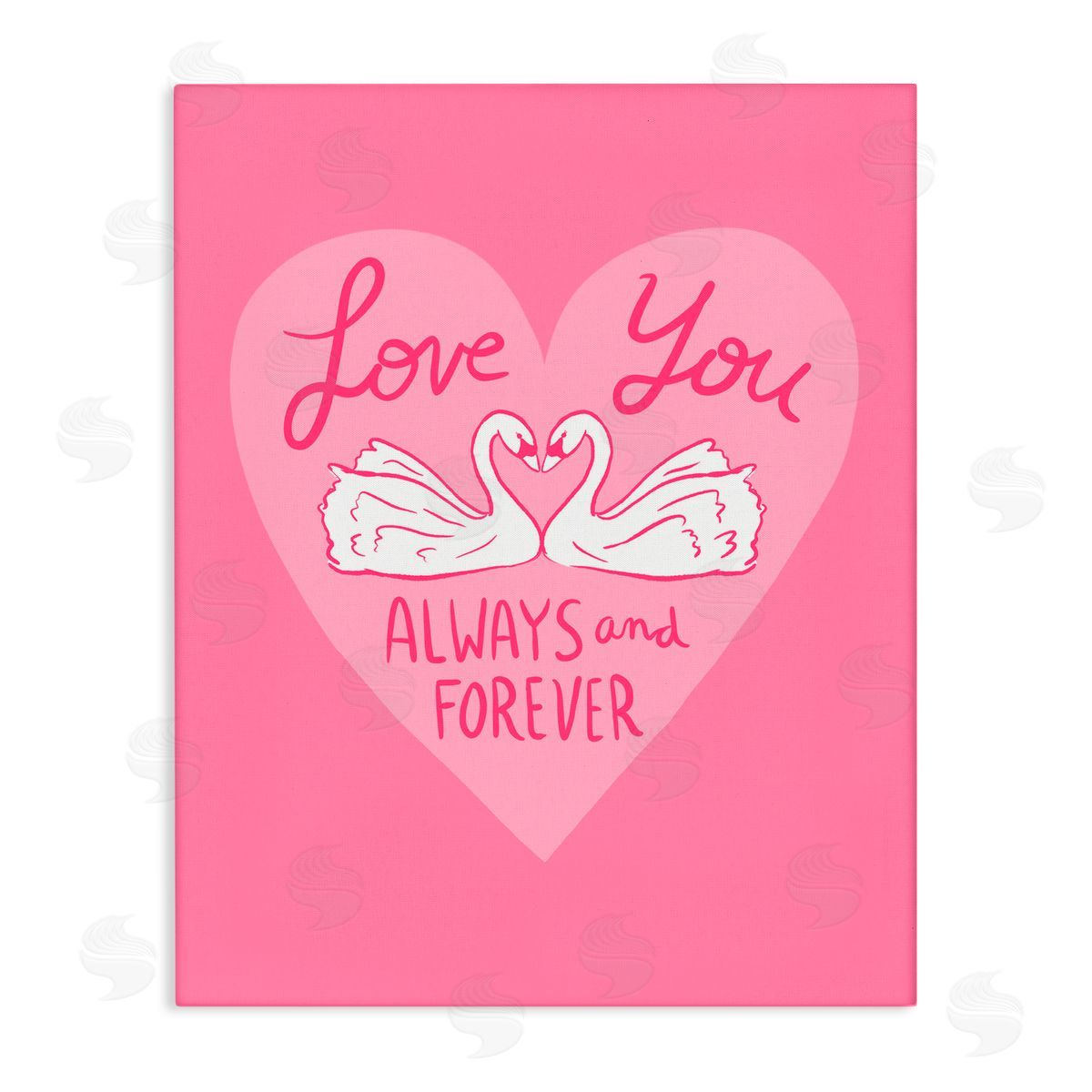 Juliet Meeks Always & Forever Swans Stretched Canvas Wall Art Print