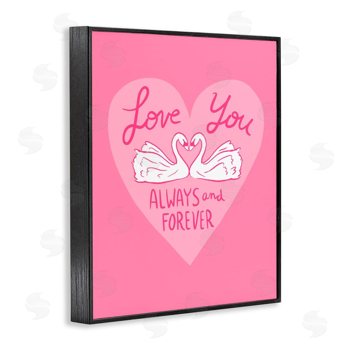 Juliet Meeks Always & Forever Swans Black Framed Giclee Print Wall Art