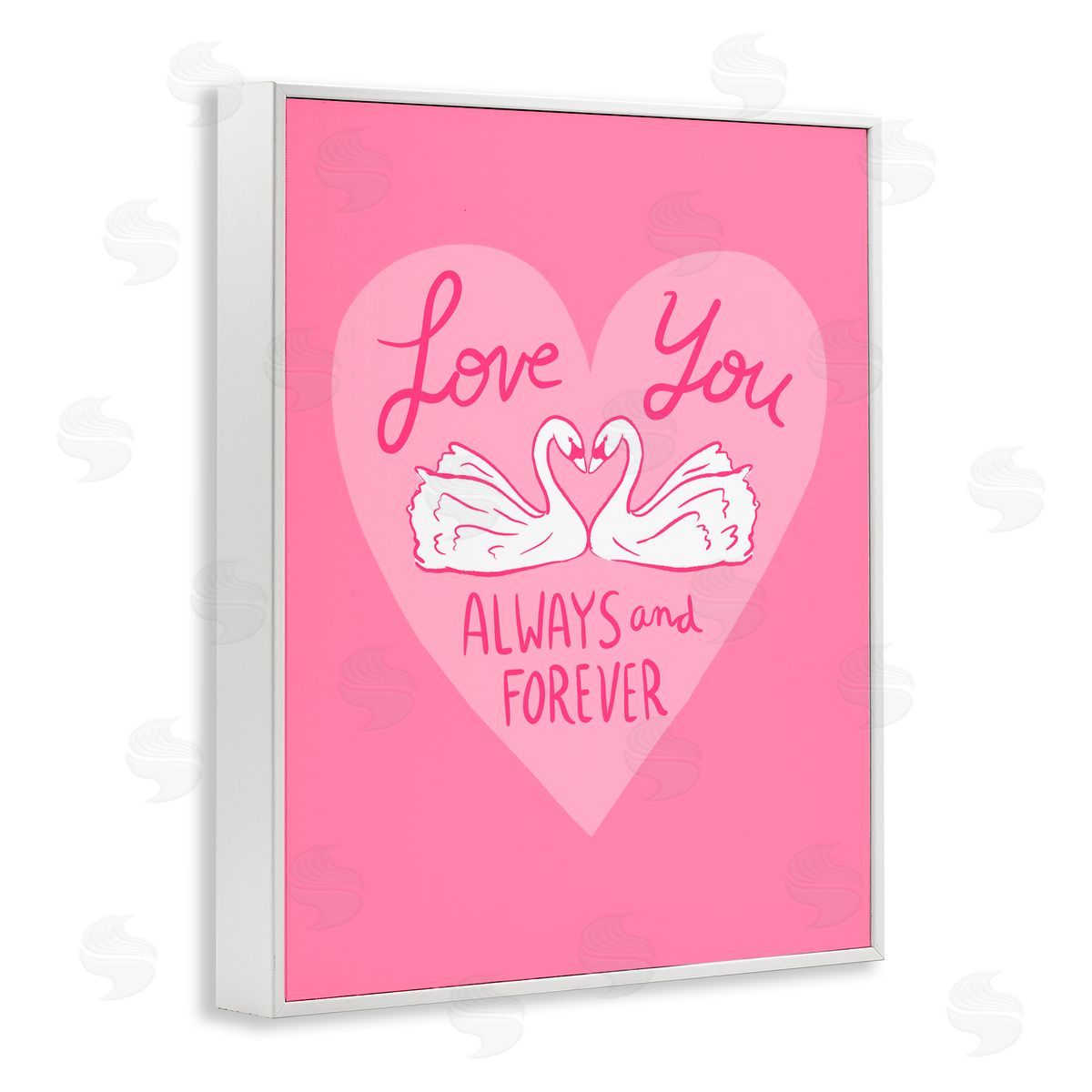 Juliet Meeks Always & Forever Swans White Framed Giclee Print Wall Art