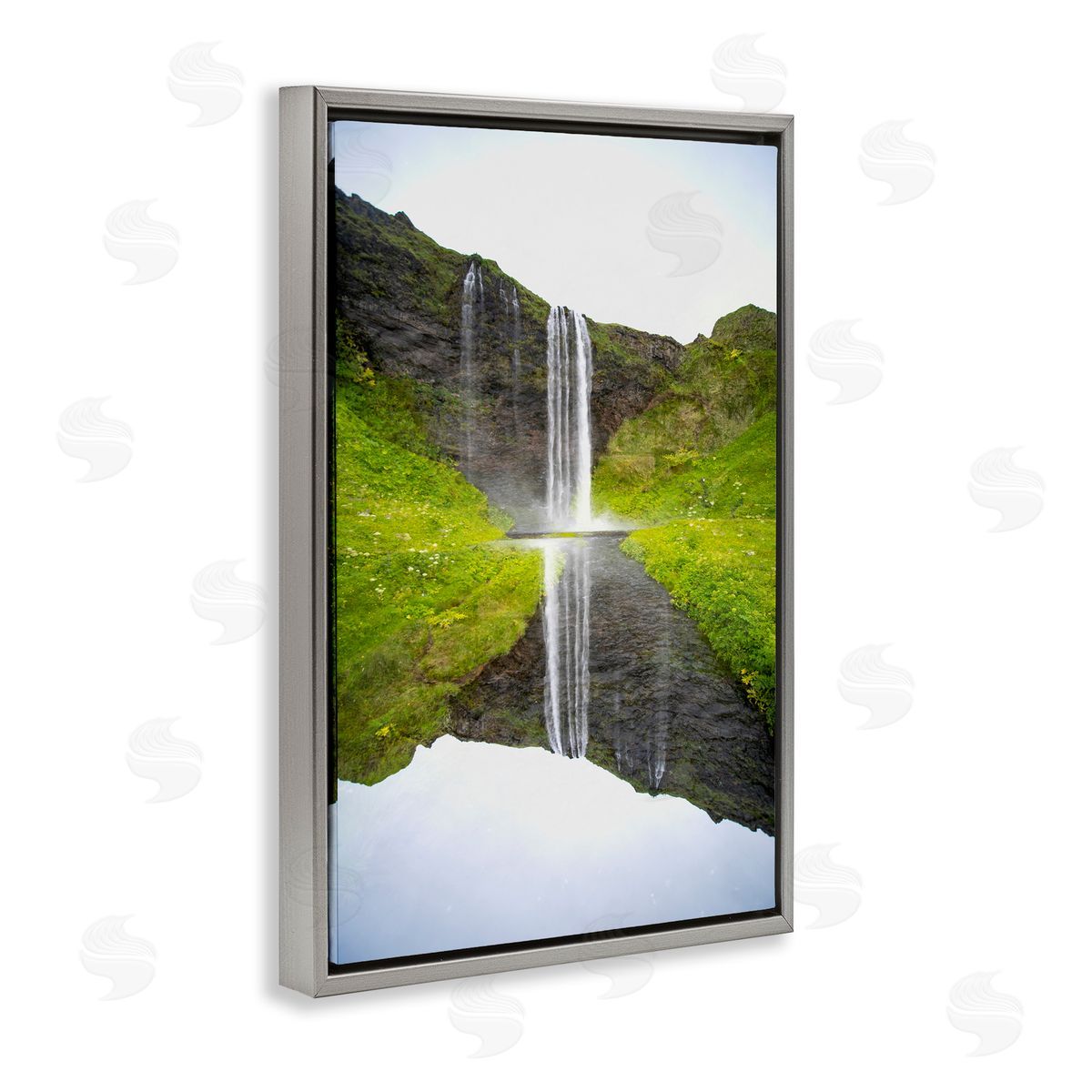 Robin Vandenabeele Lush Waterfall Reflection Canvas Wall Art Print