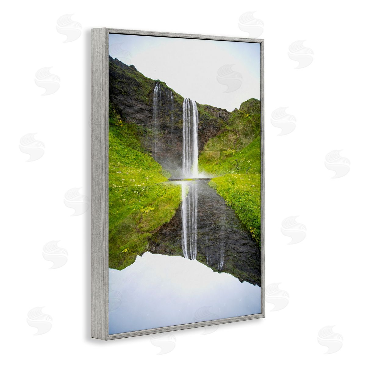 Robin Vandenabeele Lush Waterfall Reflection Canvas Wall Art Print