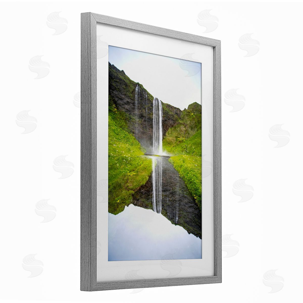 Robin Vandenabeele Lush Waterfall Reflection Canvas Wall Art Print