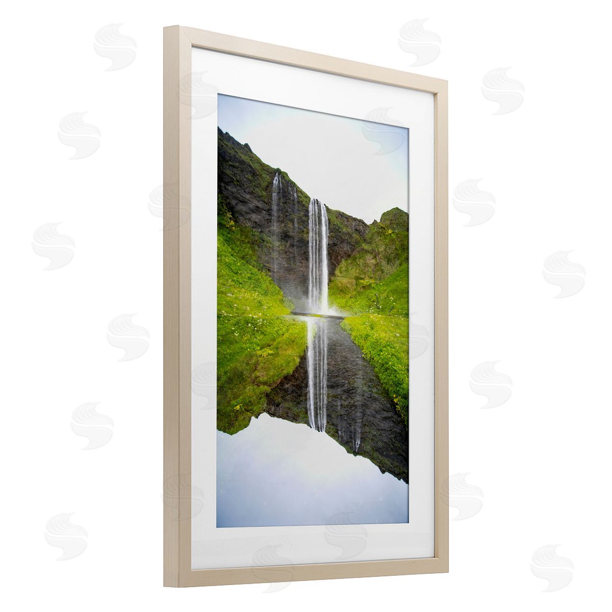 Robin Vandenabeele Lush Waterfall Reflection Canvas Wall Art Print