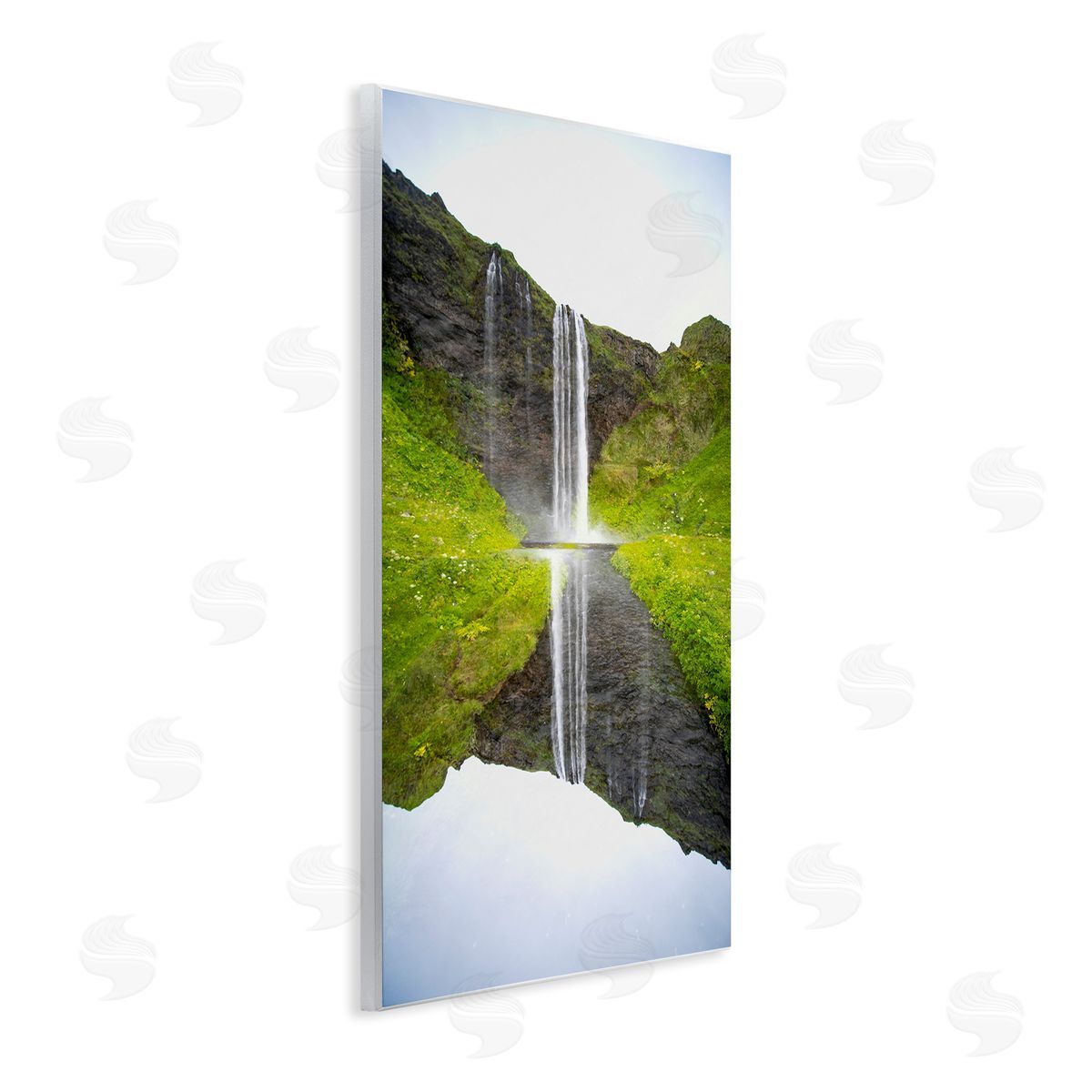Robin Vandenabeele Lush Waterfall Reflection Canvas Wall Art Print