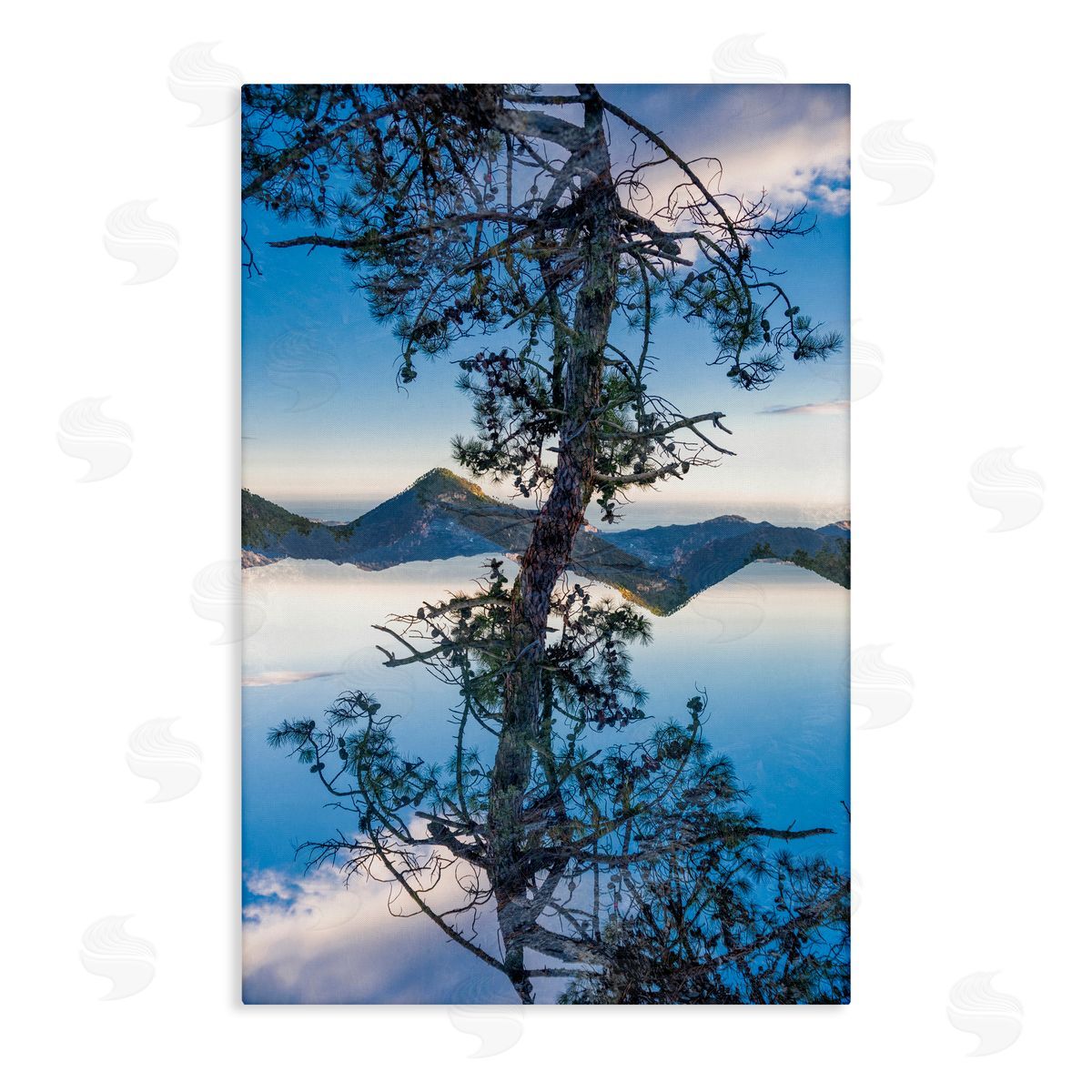 Robin Vandenabeele Tree & Mountain Symmetry Canvas Wall Art Print