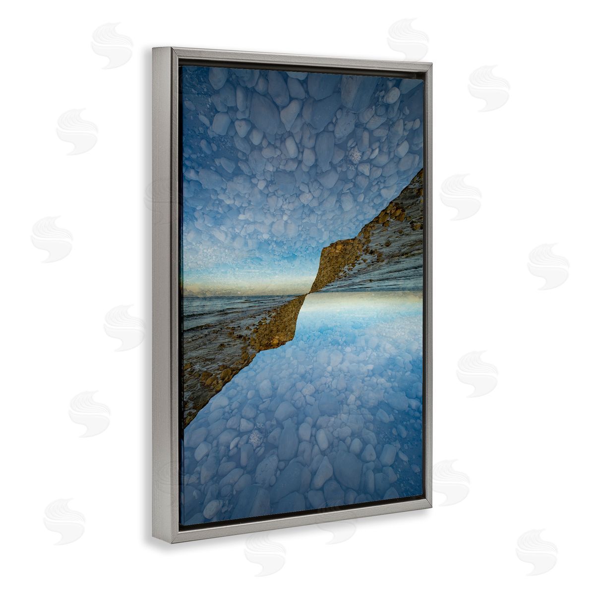 Robin Vandenabeele Symmetrical Pebbles Reflection Canvas Wall Art Print