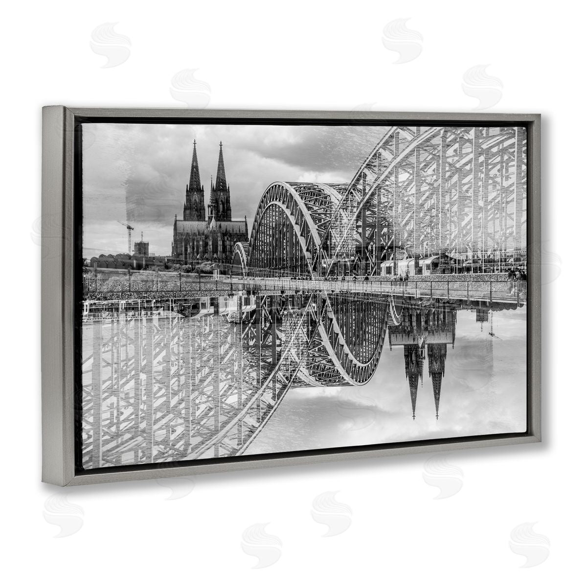 Robin Vandenabeele Bridge & Cathedral Reflection Canvas Wall Art Print