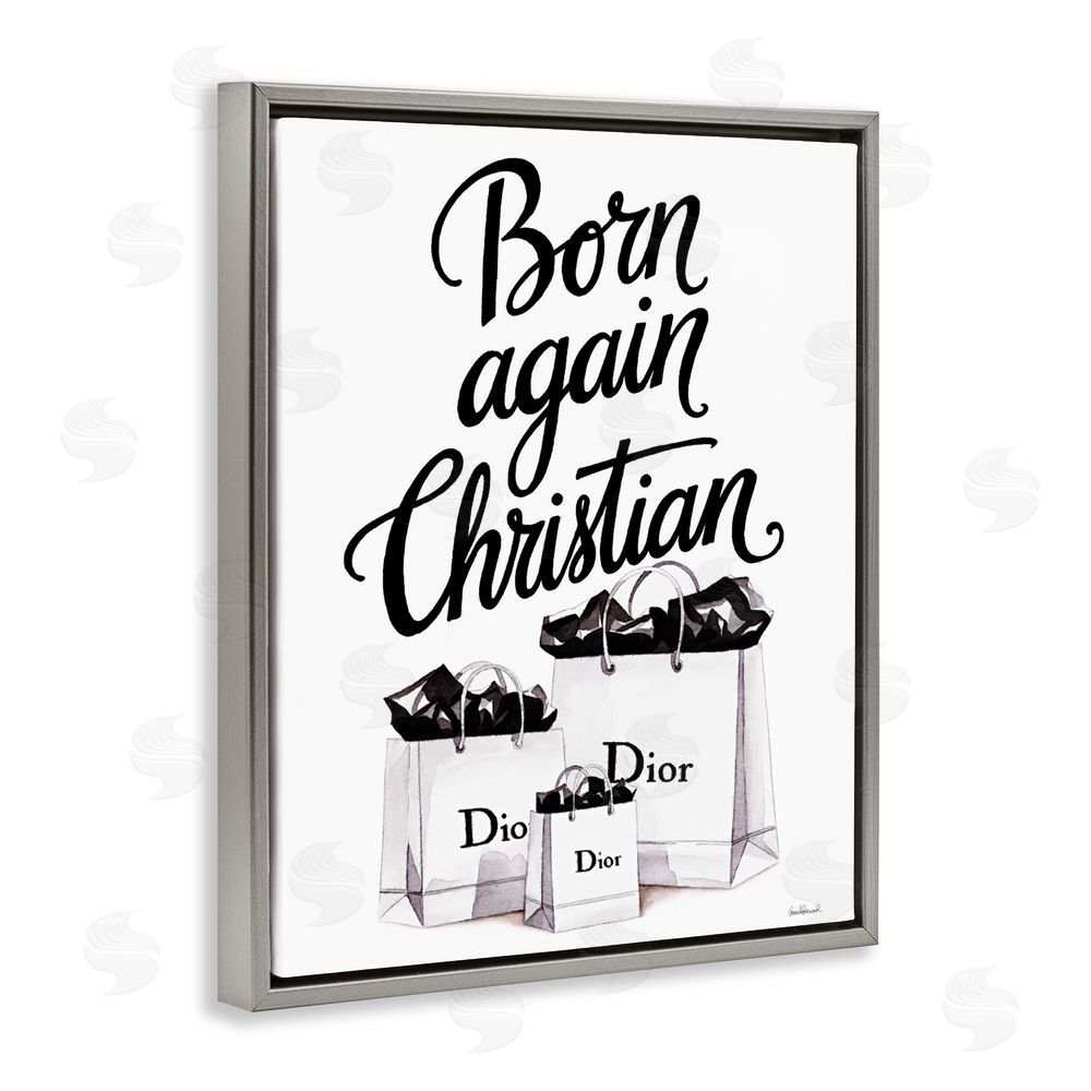 Amanda Greenwood Christian & Shopping Bags Gray Floating Frame Canvas Wall Art Print