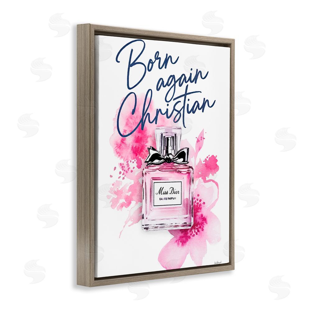 Amanda Greenwood Born Again Christian with Fragrance Brown Floating Frame Canvas Wall Art Print