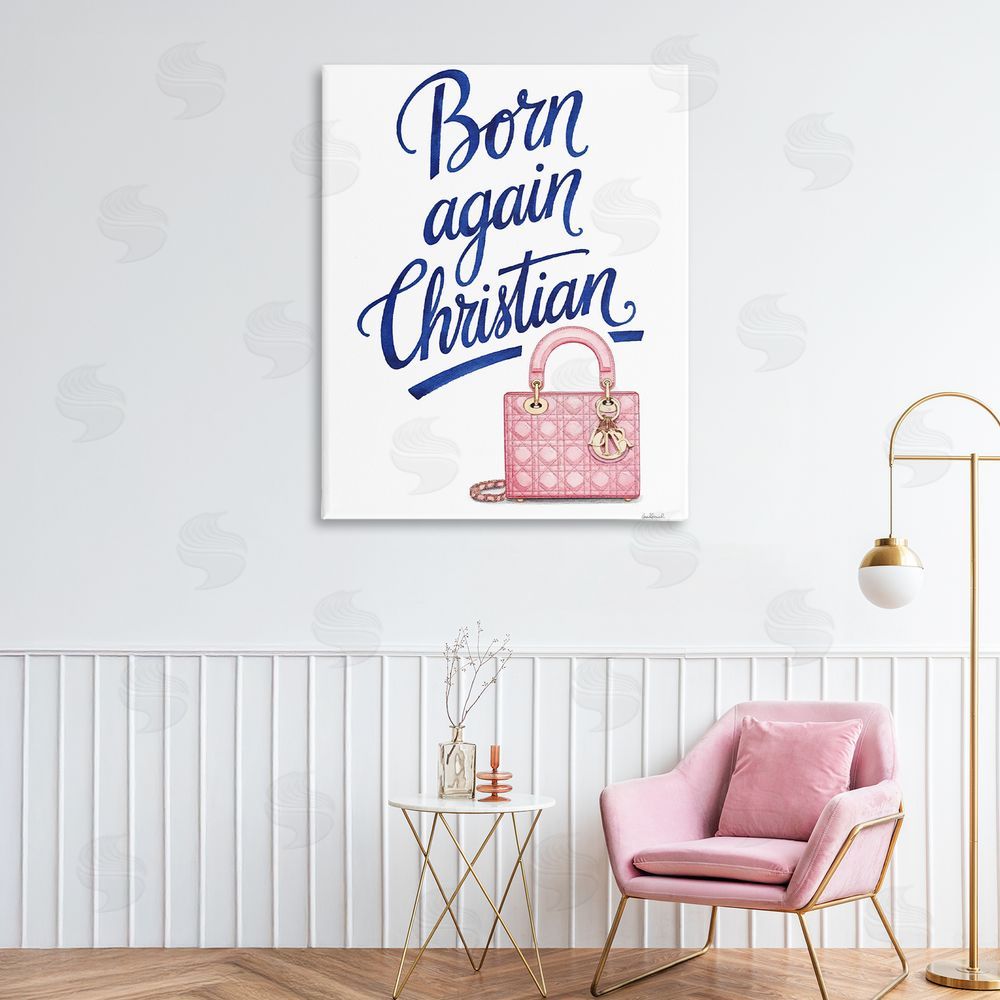 Amanda Greenwood Glam Born Again Christian Stretched Canvas Wall Art Print in Room