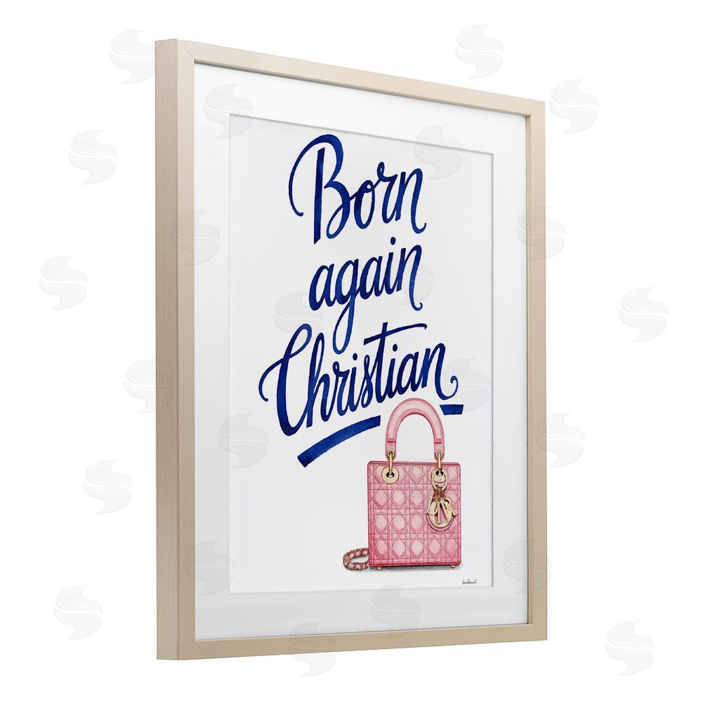 Amanda Greenwood Glam Born Again Christian Brown Framed Print Under Glass Wall Art