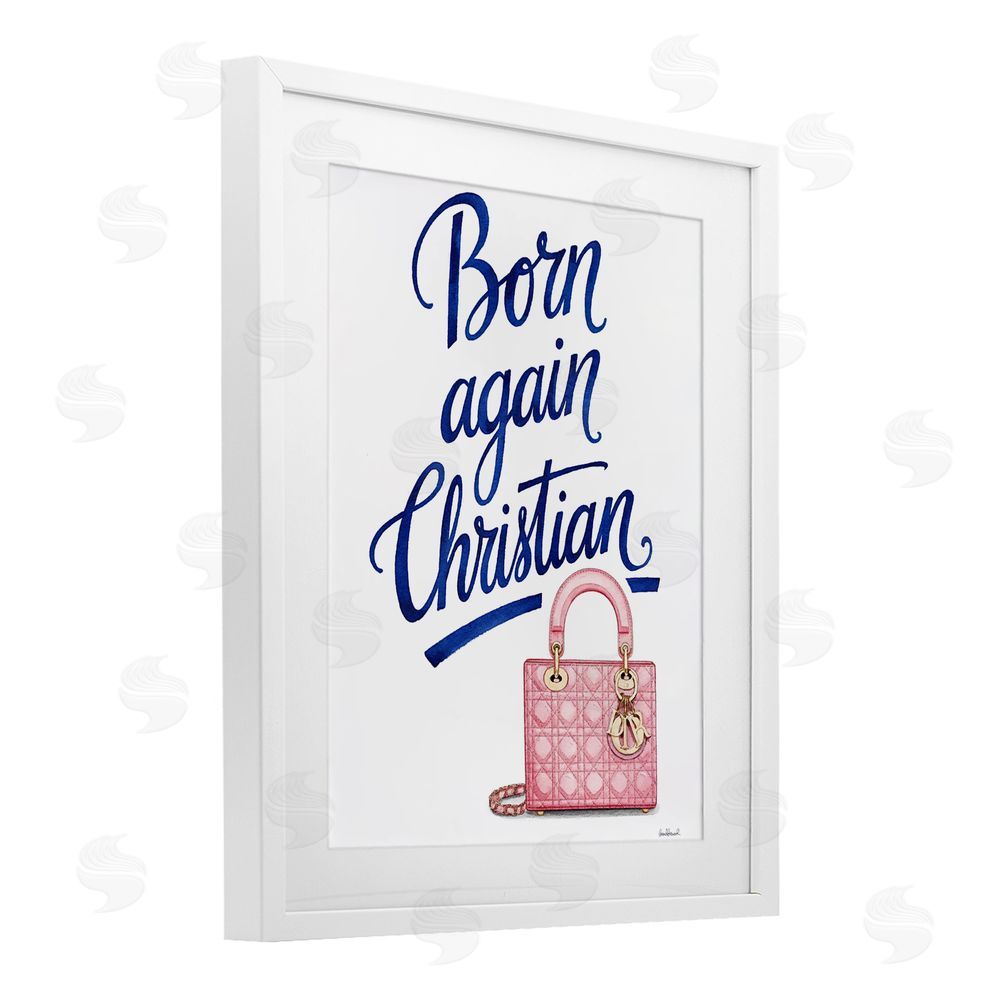 Amanda Greenwood Glam Born Again Christian White Framed Print Under Glass Wall Art