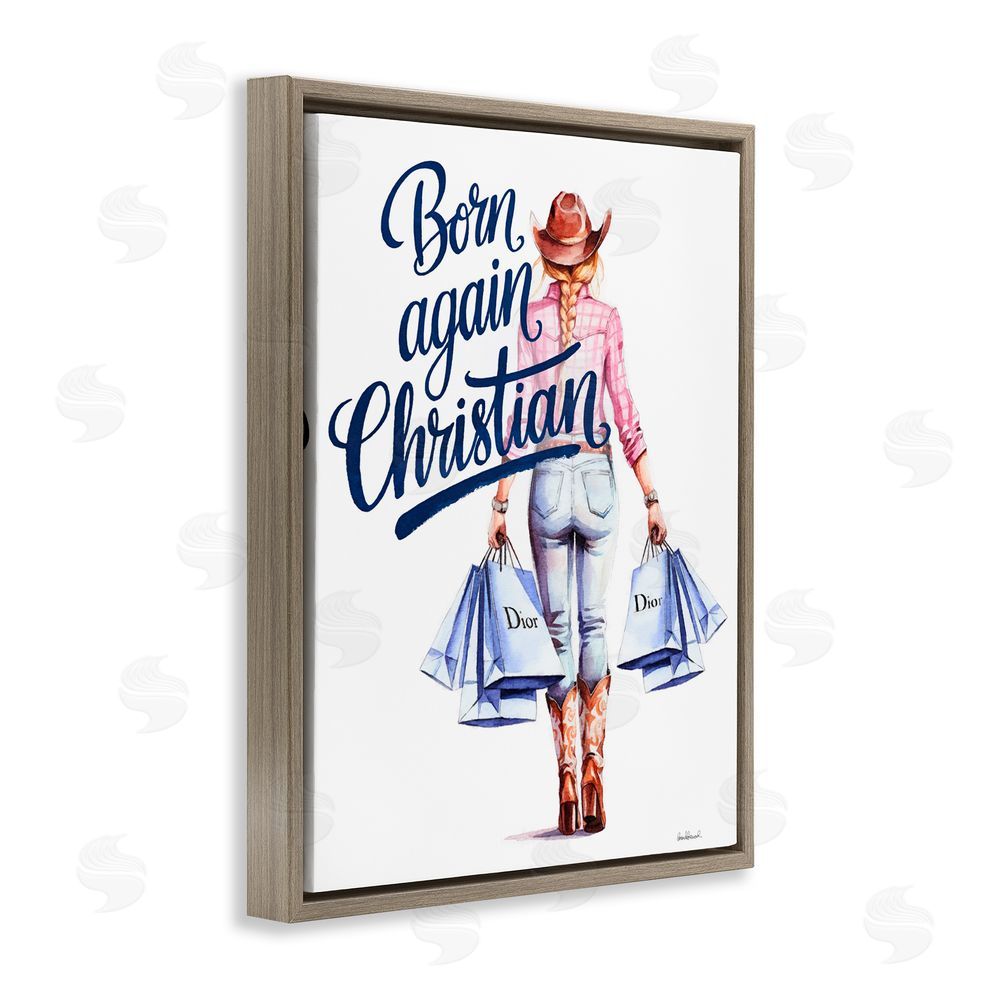Amanda Greenwood Born Again Christian Cowgirl Brown Floating Frame Canvas Wall Art Print