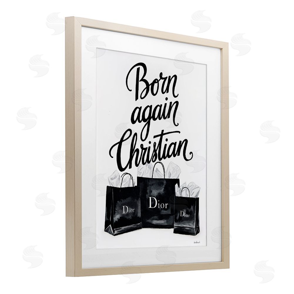 Amanda Greenwood Shopping Born Again Christian Brown Framed Print Under Glass Wall Art