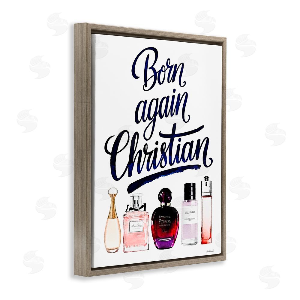 Amanda Greenwood Born Again Christian Skincare Brown Floating Frame Canvas Wall Art Print