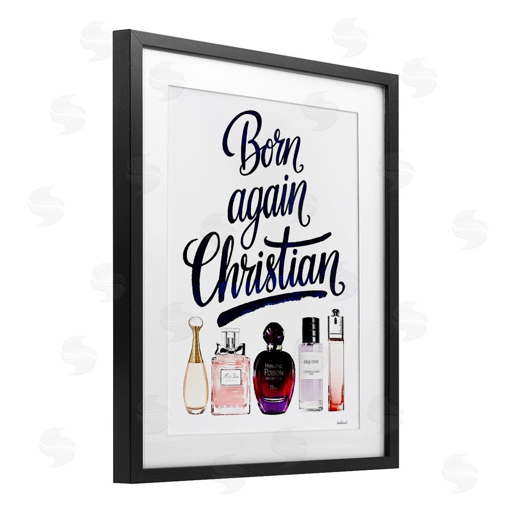 Amanda Greenwood Born Again Christian Skincare Black Framed Print Under Glass Wall Art