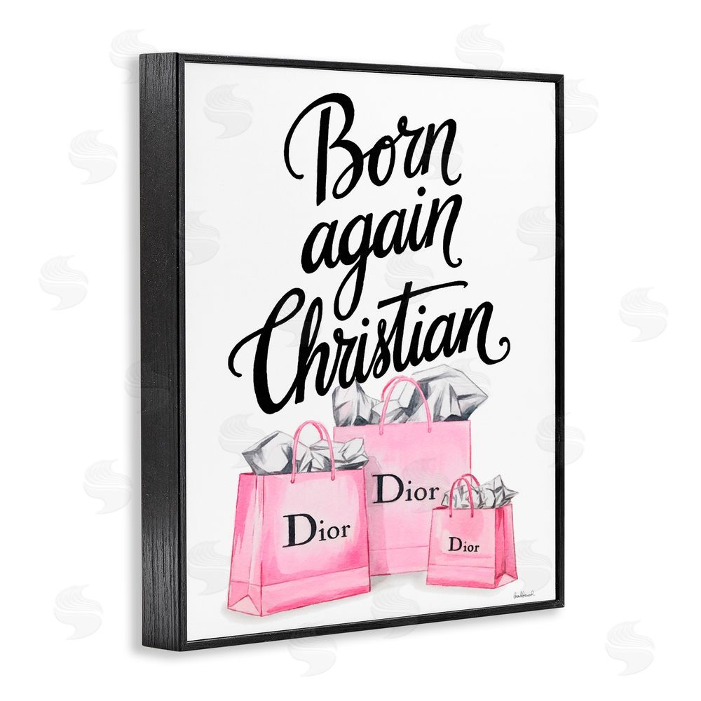 Amanda Greenwood Pink Bags Born Again Christian Black Framed Giclee Print Wall Art
