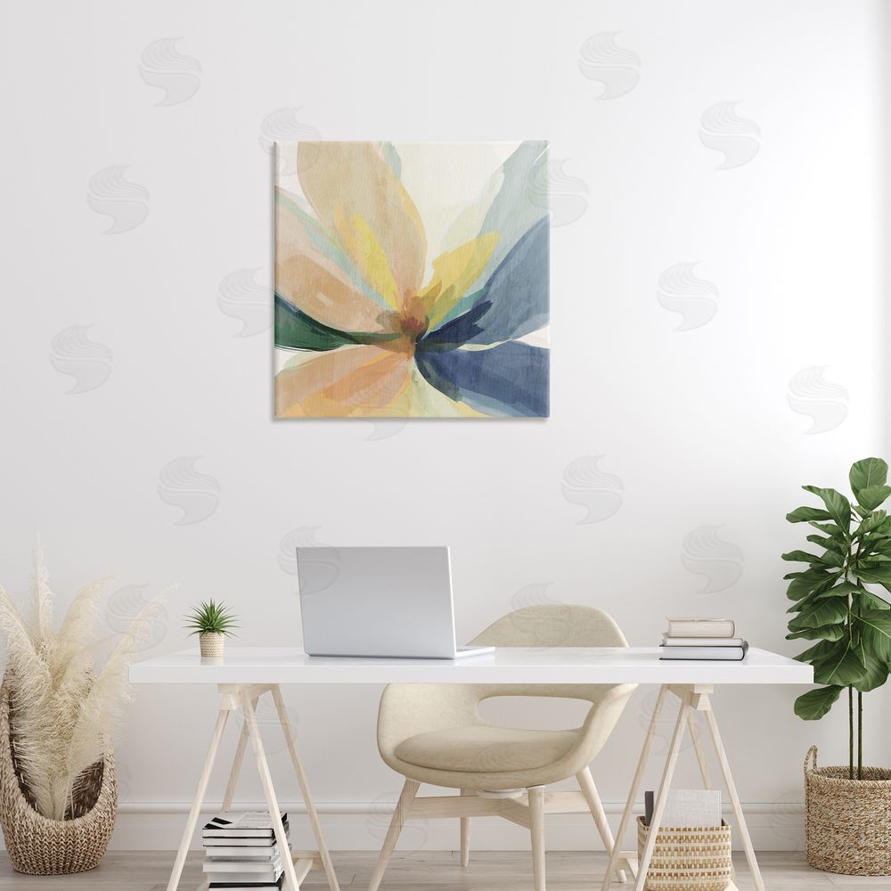 Irena Orlov Flared Abstract Neutral Petals Stretched Canvas Wall Art Print in Room