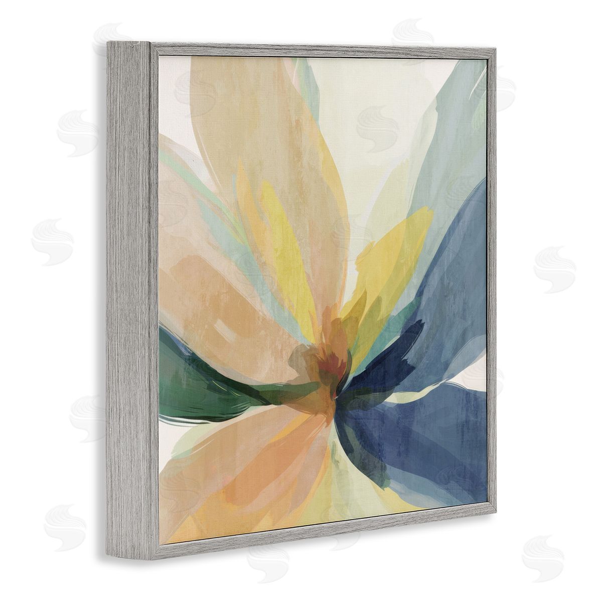 Irena Orlov Flared Abstract Neutral Petals Gray Framed Giclee Print Wall Art