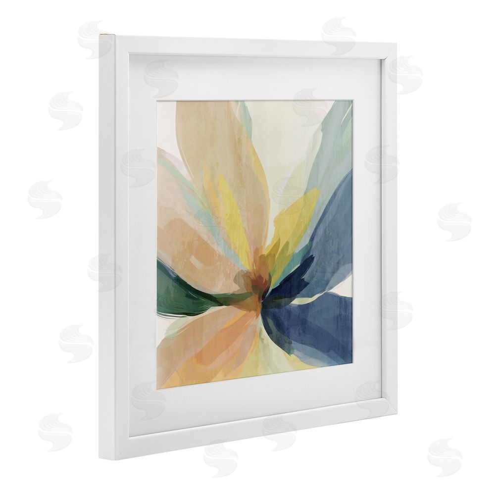 Irena Orlov Flared Abstract Neutral Petals White Framed Print Under Glass Wall Art