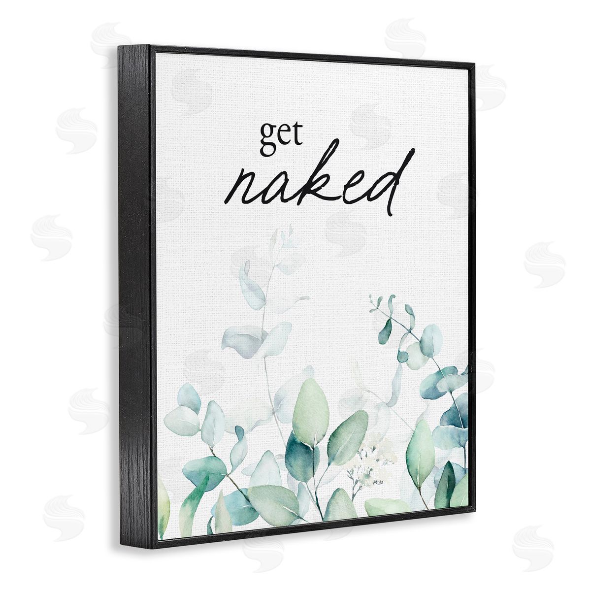 Lettered and Lined Get Naked Minimal Herbs Black Framed Giclee Print Wall Art