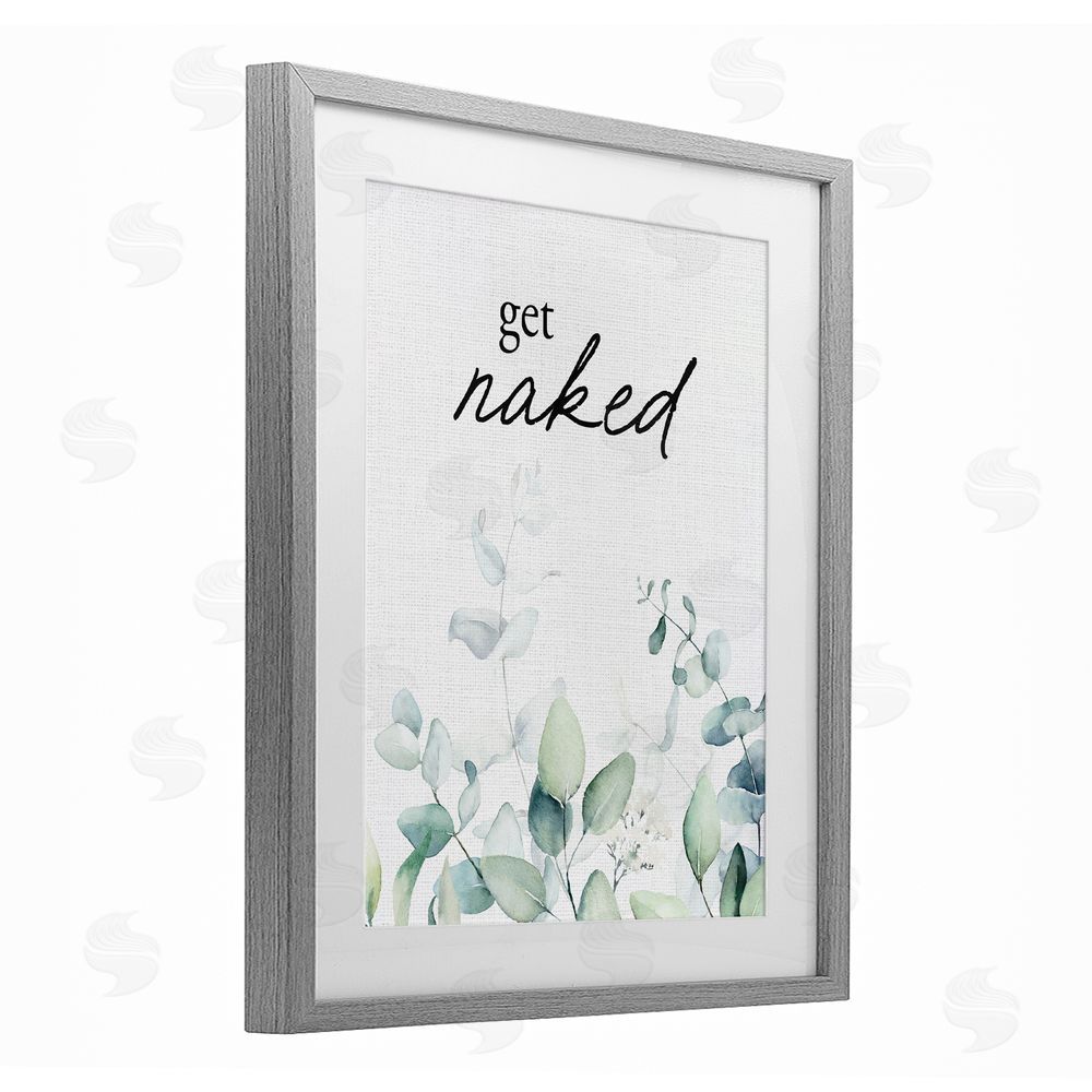 Lettered and Lined Get Naked Minimal Herbs Gray Framed Print Under Glass Wall Art