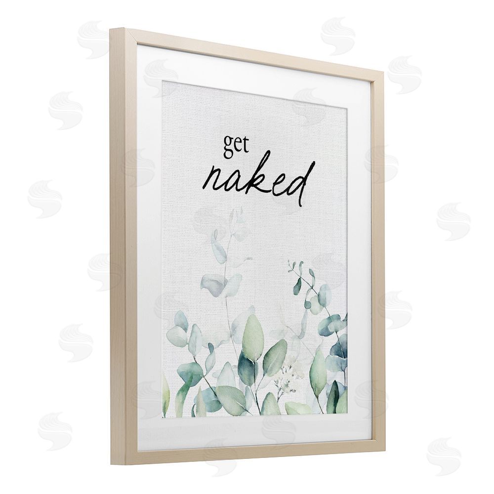 Lettered and Lined Get Naked Minimal Herbs Brown Framed Print Under Glass Wall Art