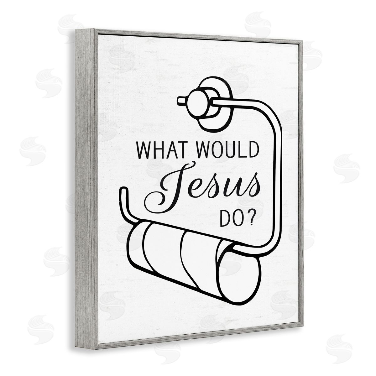 Lettered and Lined What Would Jesus Do Toilet Paper Gray Framed Giclee Print Wall Art