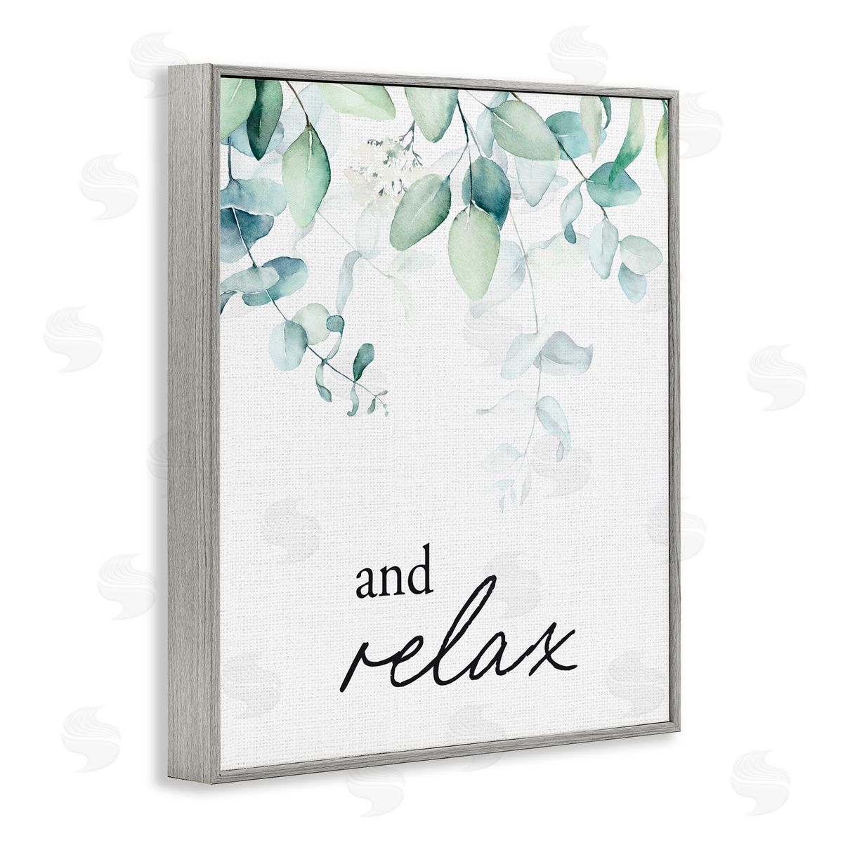 Lettered and Lined And Relax Minimal Herbs Gray Framed Giclee Print Wall Art