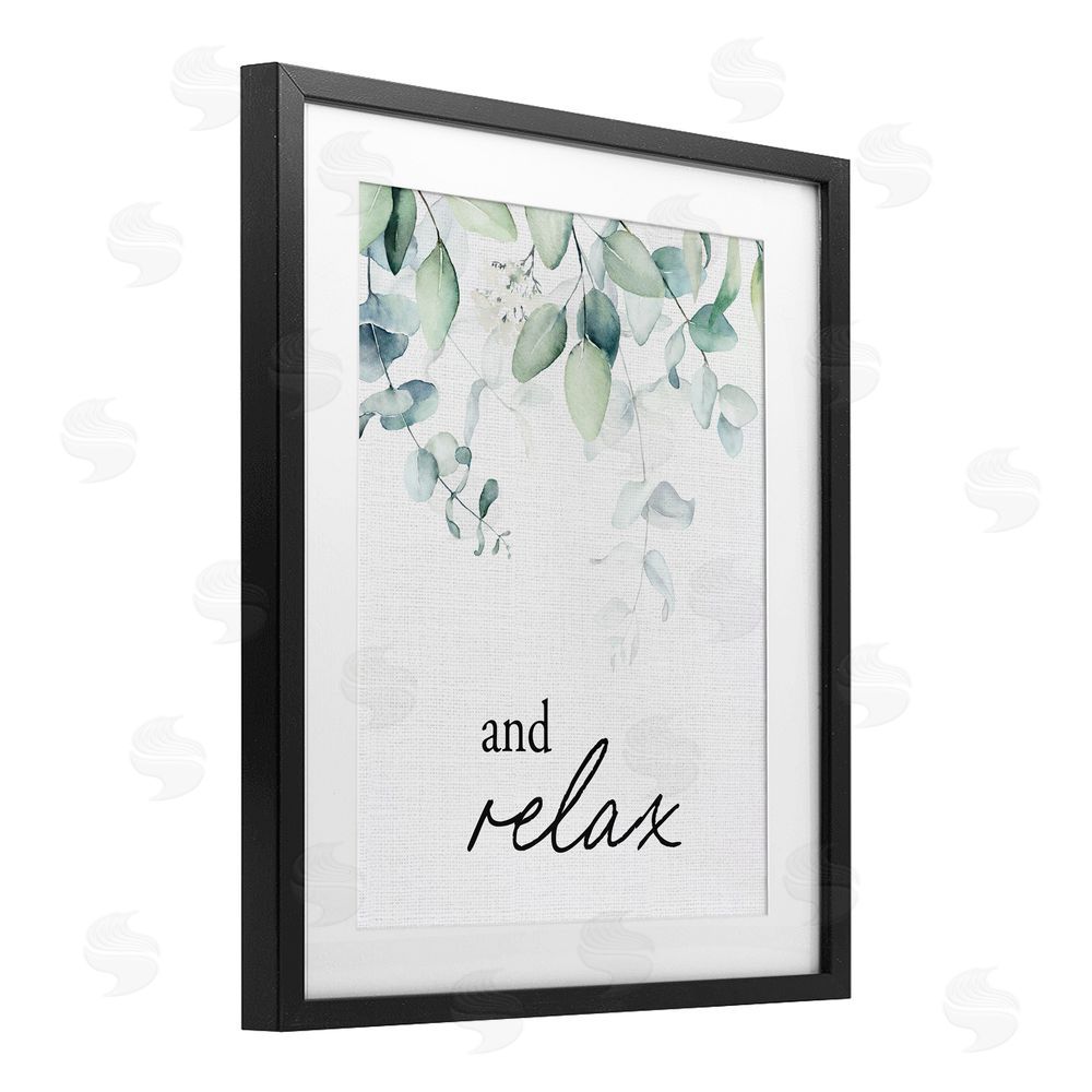 Lettered and Lined And Relax Minimal Herbs Black Framed Print Under Glass Wall Art