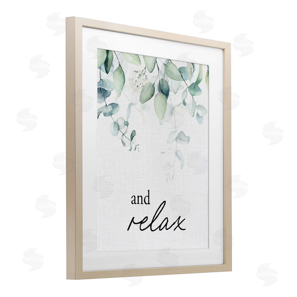 Lettered and Lined And Relax Minimal Herbs Brown Framed Print Under Glass Wall Art