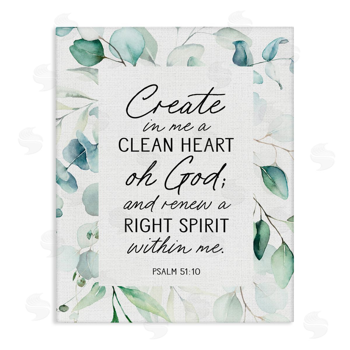 Lettered and Lined Clean Heart & Right Spirit Stretched Canvas Wall Art Print