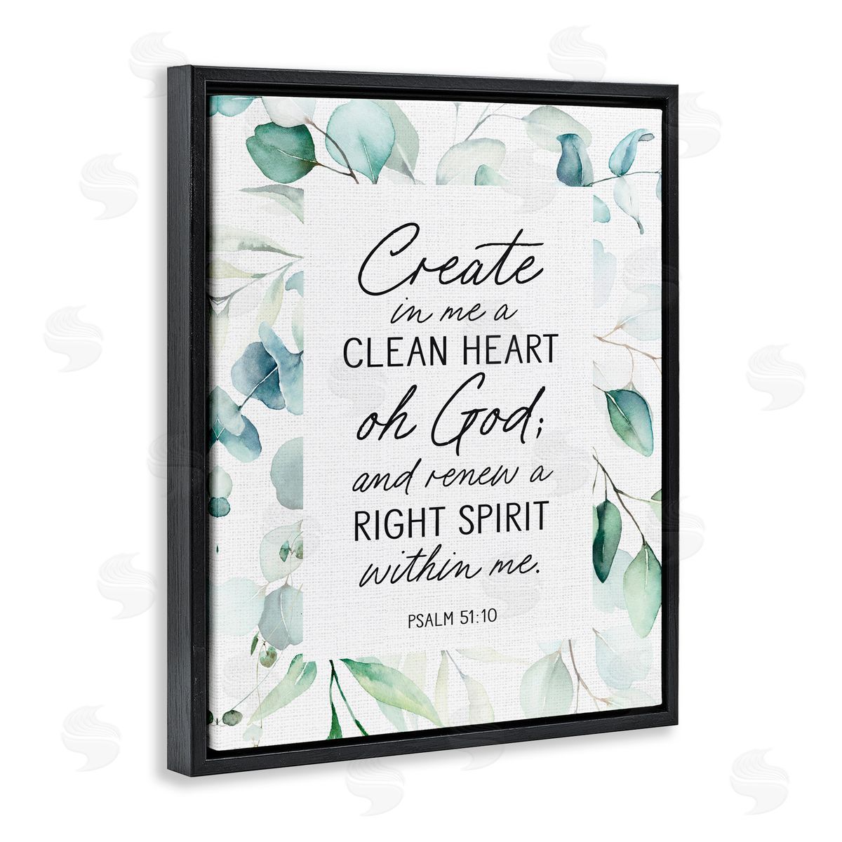 Lettered and Lined Clean Heart & Right Spirit Black Floating Frame Canvas Wall Art Print