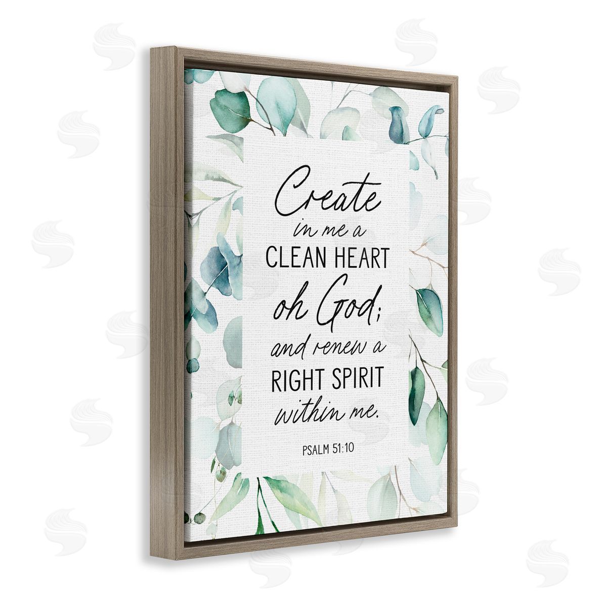 Lettered and Lined Clean Heart & Right Spirit Brown Floating Frame Canvas Wall Art Print