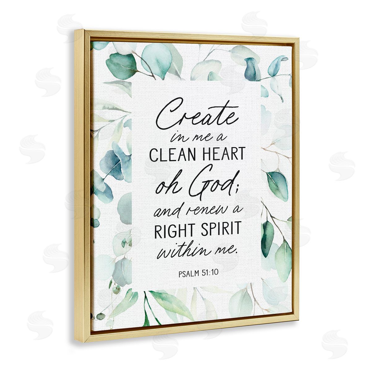 Lettered and Lined Clean Heart & Right Spirit Gold Floating Frame Canvas Wall Art Print