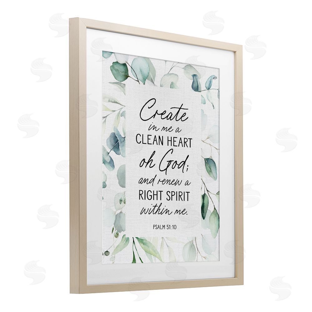 Lettered and Lined Clean Heart & Right Spirit Brown Framed Print Under Glass Wall Art